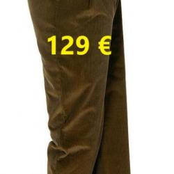 PANTALON VELOURS COSSERAT LE CHAMEAU  "SLACK" KAKI  T40      CDV0144-40