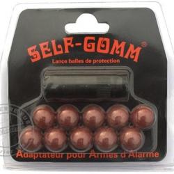 Adaptateur SELF-GOMM pour arme d'alarme + 10 balles caoutchouc M10 x 150