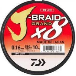 TRESSE J BRAID GRAND 135M 8 BRINS GRISE 0.22mm / 19.5kg