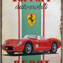 PLAQUE PUBLICITAIRE METAL FERRARI 250GT TESTAROSSA