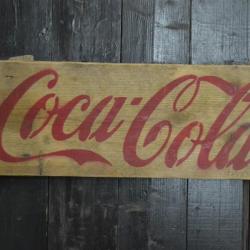 Copie panneau publicitaire COCA COLA sur bois. Déco bar bistrot, US WW2