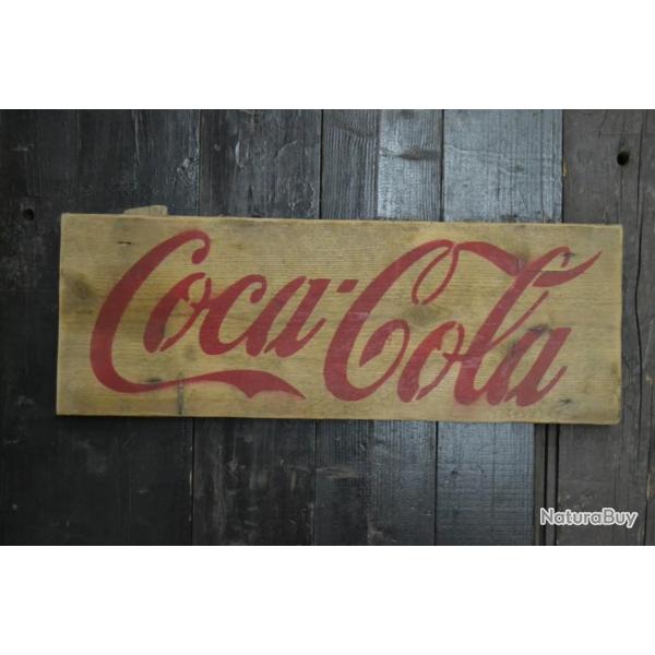 Copie panneau publicitaire COCA COLA sur bois. Dco bar bistrot, US WW2