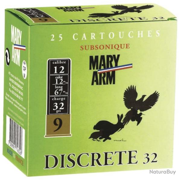 Boite de 25 cartouches Mary arm discrte 32 subsonique cal.12 67mm 32G BG