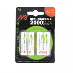 4 Piles rechargeables LR6 2000 mAh