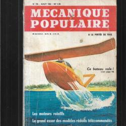 mécanique populaire 1962 filtres de piscine, l'univers, ce bateau vole , radars routiers, aéromodéli