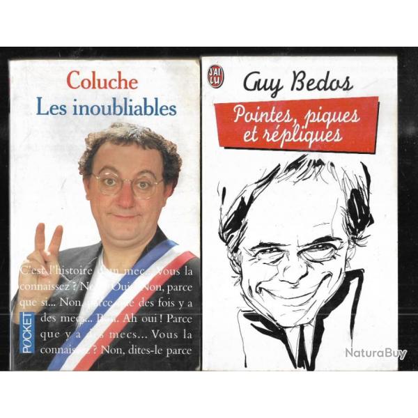 guy bedos pointes, piques et rpliques + coluche les inoubliables , 2 formats poche