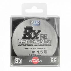 Tresse asso light games 8x multicolore - 300 m PE 1.5