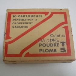 balle boîte 10 cartouches Cal 12 Plomb de 5 Poudre T Rechargement Prévot