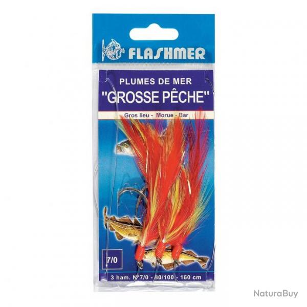 Plume "grosse peche" flashmer 3 Ham 7/O - COULEUR