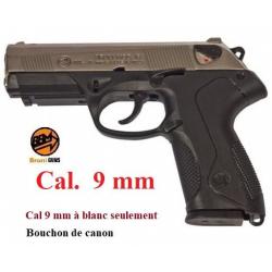 Pistolet  Mod. P4  Nickelé Chrome Cal. 9mm à blanc uniquement