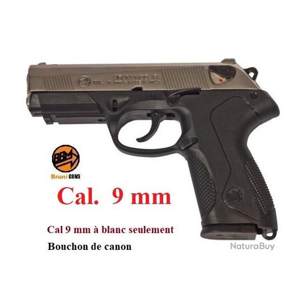 Pistolet  Mod. P4  Nickel Chrome Cal. 9mm  blanc uniquement