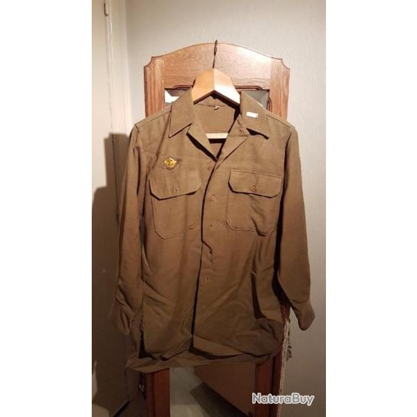 chemise de troupe US ww2 en trs bon tat avec cusson et tiquette d' origine