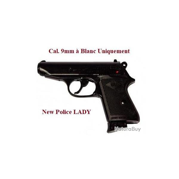 Pistolet militaire new police lady bronze Cal. 9mm  blanc uniquement