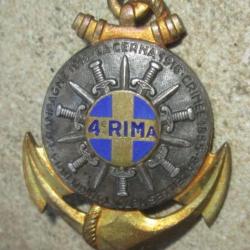 4° Régiment d'Infanterie de Marine, émail, bleu clair