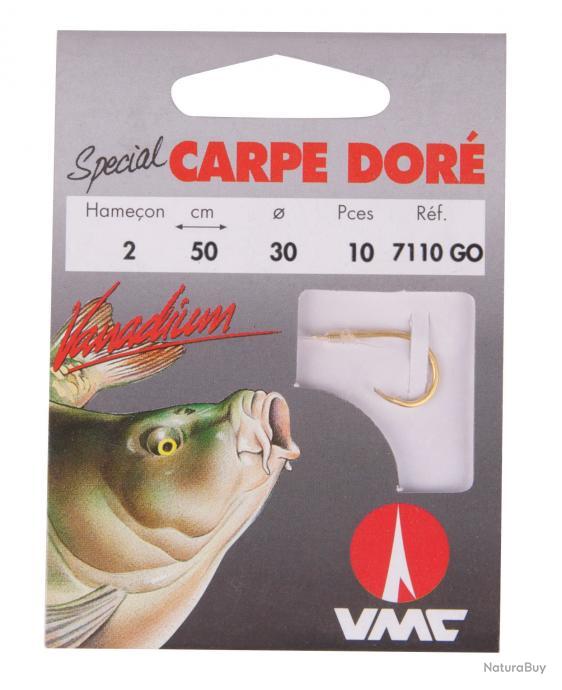 Water Queen Hameçon Monté Spécial Carpe Torx – VMC Vanadium, Nylon 50 Cm, Résistance 12 Kg, Lot De 2