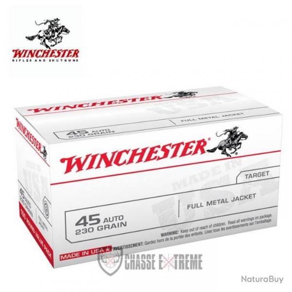 100 Munitions WINCHESTER cal 45Auto 230gr FMJ