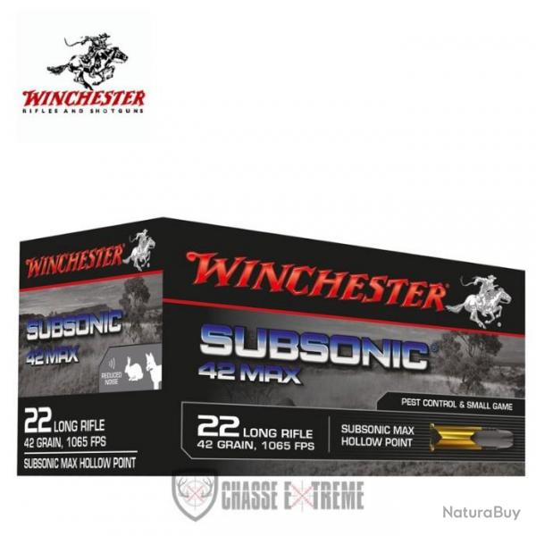 50 Munitions WINCHESTER Subsonic Max cal 22lr 42gr HP