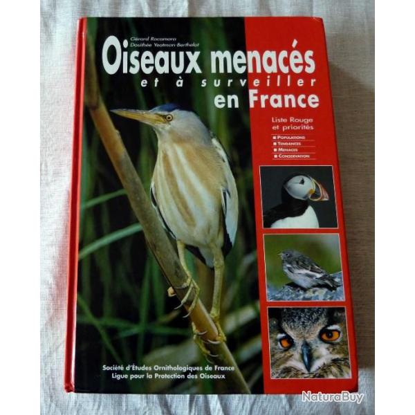 Livre : Oiseaux menacs et  surveiller en France