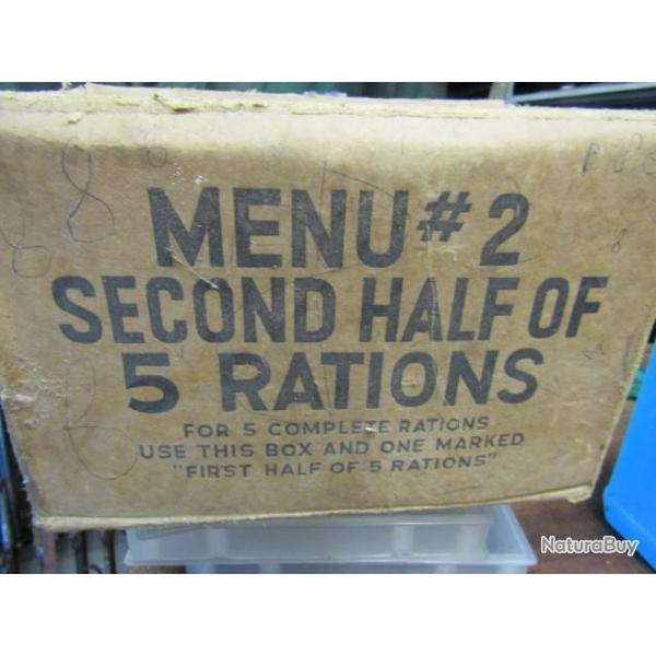 carton ration combat US army ww2 dbarquement  seconde guerre amricain N2