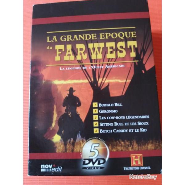 1 coffret - 5 - DVD -COMME  NEUF - LA GRANDE EPOQUE DU FAR WEST -