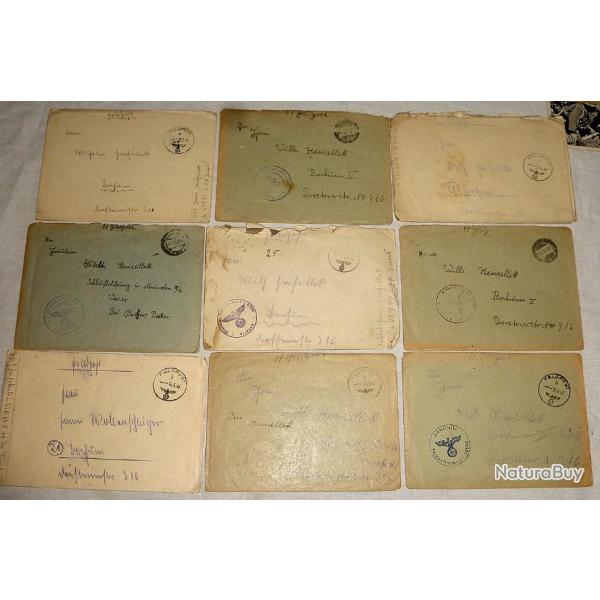 LOT de 9 LETTRE du SOLDAT de la 8me KAVALLERIE-DIVISION  FLORIAN GEYER  WW2  /5304