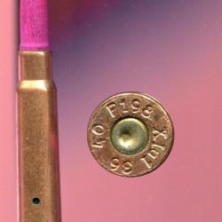 7.92 mm Mauser Allemagne 39-45 - étui acier cuivré - amorce laiton - à blanc balle bois rose