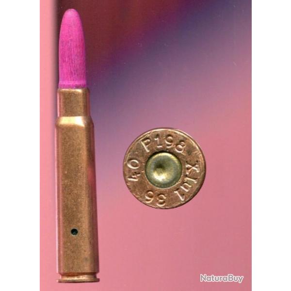 7.92 mm Mauser Allemagne 39-45 - tui acier cuivr - amorce laiton -  blanc balle bois rose