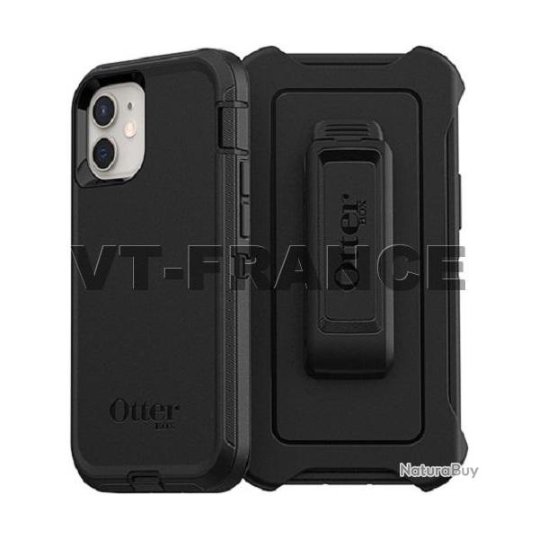 Coque Anti Choc Otterbox Defender pour iPhone, Couleur: Noir, Smartphone: iPhone 12 Mini