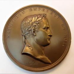 Premier Empire - Médaille de la Banque de France, Napoléon Empereur et Roi. 1809.