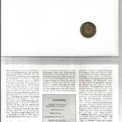 Enveloppe commémorative Luxembourgeoise 7 février 2001 & pièce 5 francs 1993 + fiche pays
