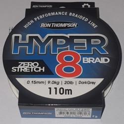 TRESSE HYPER 8 BRAID 110M DARK GREY 0.10mm