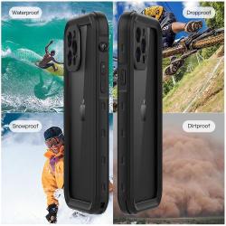 RedPepper Coque Etanche Anti Choc pour iPhone, Couleur: Noir, Smartphone: iPhone 12