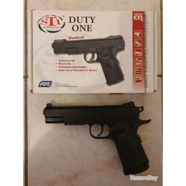 PISTOLET  PLOMB CO2 4.5 MM ASG STI DUTY ONE - BLOWBACK (2.5 JOULES)