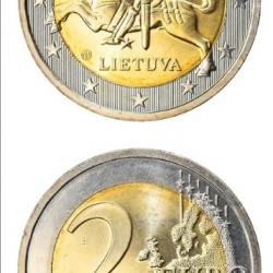 Collection Monnaie 2 Euros LIETUVA 2015- ( LITUANIE) le chevalier Vytis, représenté sur les armoirie
