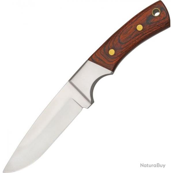 Couteau de chasse Bowie Manche en Bois Lame en acier inox Etui en Nylon CN21091507