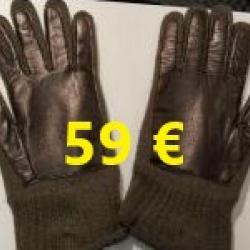 GANTS  POLAIRE CUIR  VERT MARRON  T 3XL                838-S10.5JS