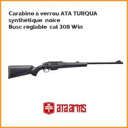 CARABINE À VERROU ATA TURQUA SYNTHÉTIQUE NOIRE BUSC RÉGLABLE CAL 308 WIN