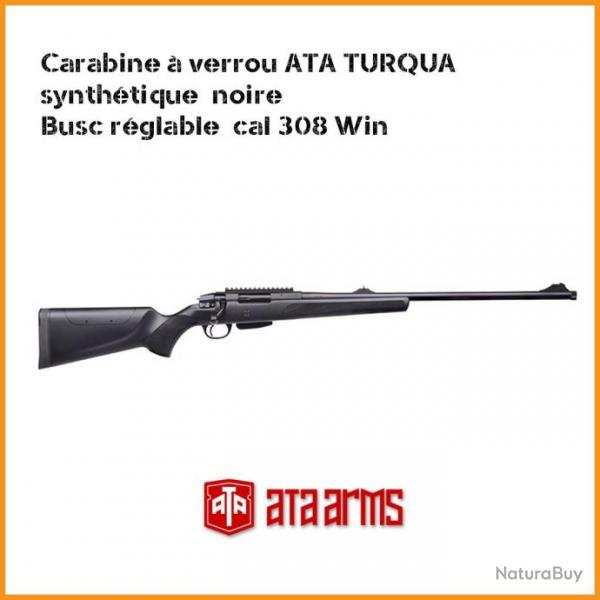 CARABINE  VERROU ATA TURQUA SYNTHTIQUE NOIRE BUSC RGLABLE CAL 308 WIN