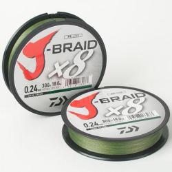 TRESSE J BRAID 300M 8 BRINS VERTE 0.35mm / 36kg