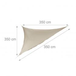 Voile d'ombrage triangle léger tendeurs 3,5 m beige 13_0002941