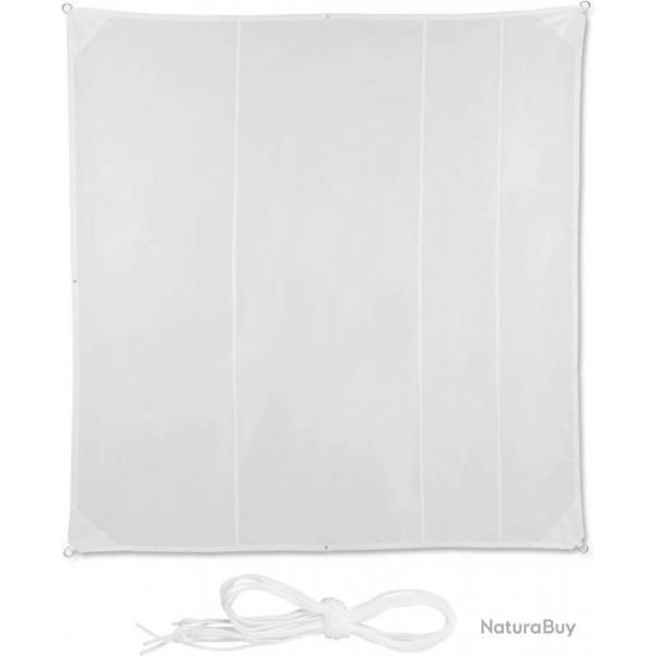 Voile d'ombrage carr 5 x 5 m blanc 13_0002943_4