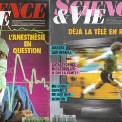 science et vie 1987 , février , avril octobre , 833,835, 841 , anesthésie, télé en relief, déchets r