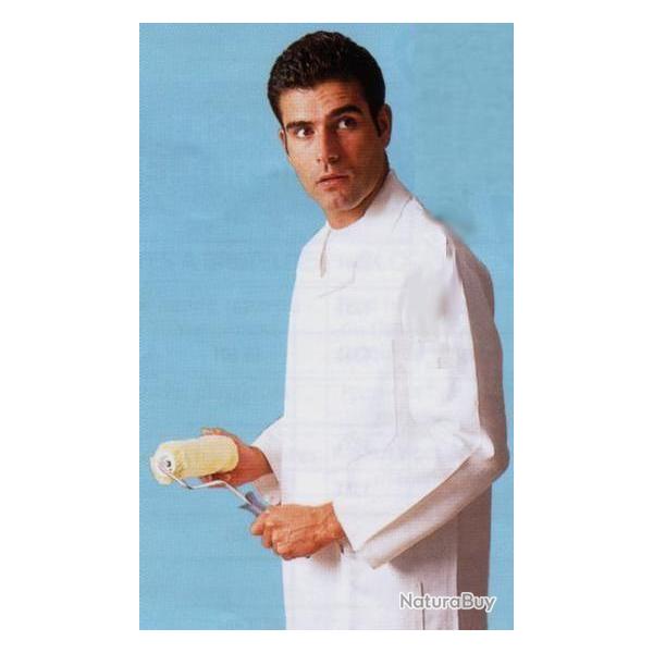 Blouse de travail  boutons poly/coton 68/70 Blanc