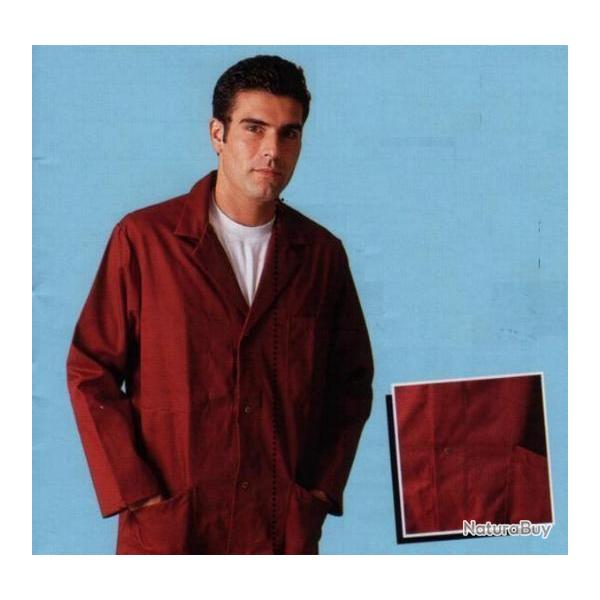 Blouse droite pressions coton/poly 60/62 Blanc