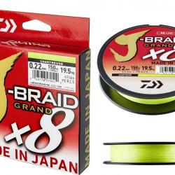 TRESSE J BRAID GRAND 135M 8 BRINS CHARTREUSE 0.16mm - 10kg