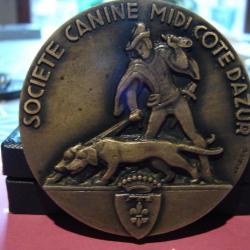 grosse Médaille "Société Canine Midi Cote D'Azur" Signé Drago