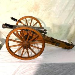 Canon d'artillerie Napoléon imposante réduction d'une pièce d'artillerie métal et bois