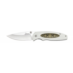 Couteau pliant G10 Blanc orné lame 8.50 cm 1808207