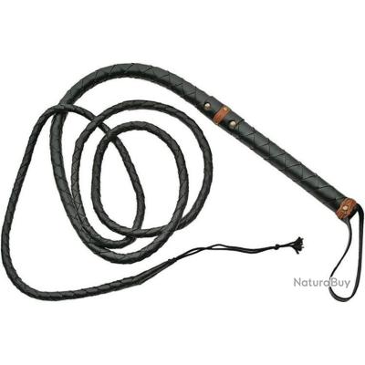 Fouet En Cuir Tressé Noir - Pour Équitation, Jeu De Rôle, Décoration | Poignée Antidérapante, Cuir PU
