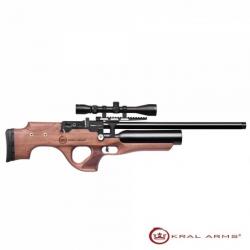 Carabine PCP KRAL Puncher Ekinoks Wood S / A - 6,35 mm -19,9 joules + (SEMI-AUTOMATIQUE a 50 J.)